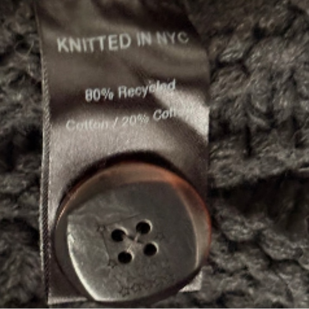 Vaute Brooklyn Couture Vegan Knit Cardigan Sweater NWT Size L/XL Grey NYC - Picture 6 of 6